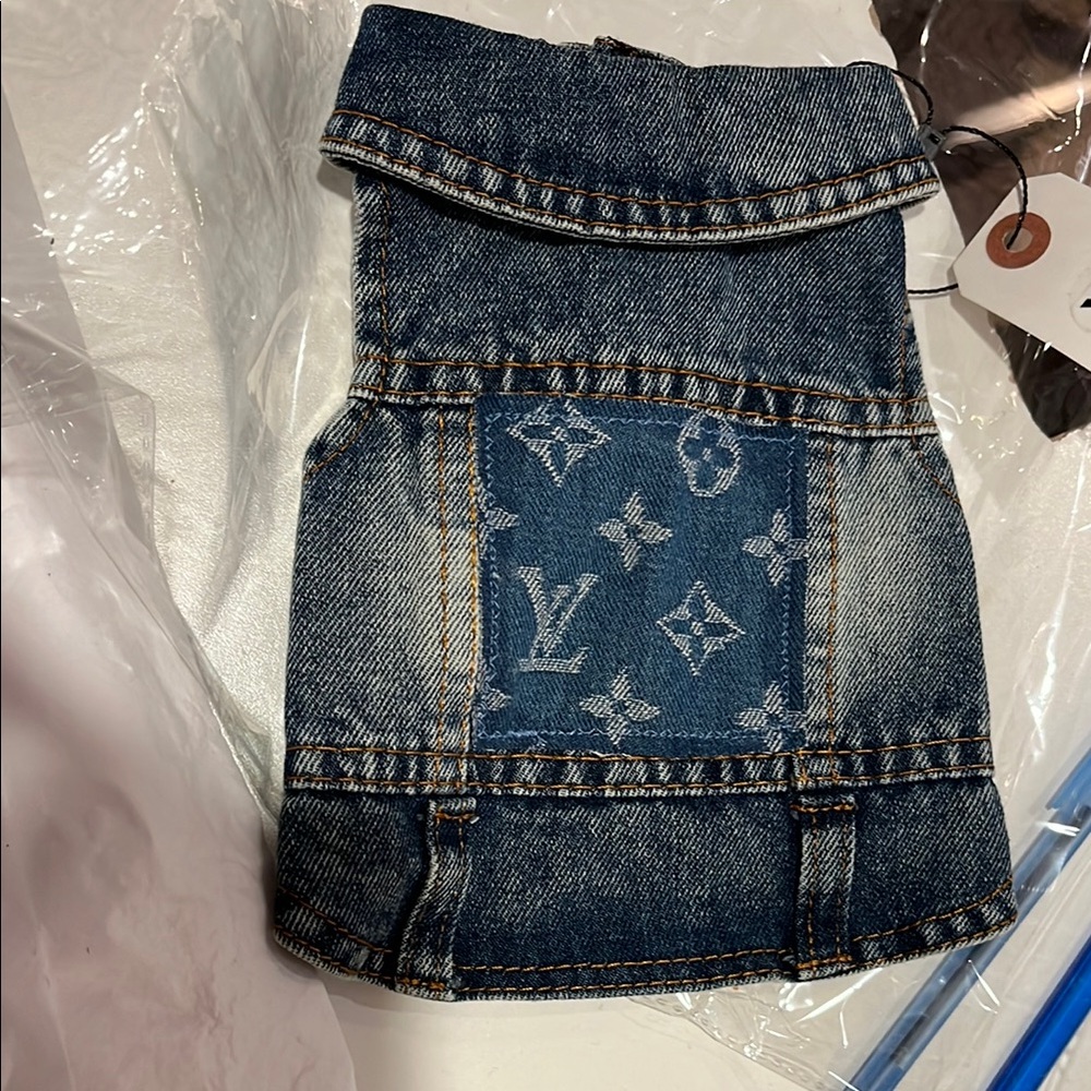 custom XS Denim Monogram Pouch